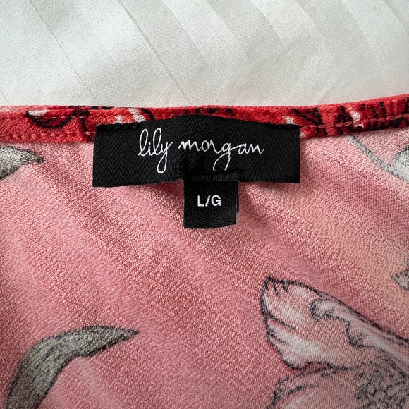 LiLy Morgan - Pink Floral Short Sleeve Blouse - Picture 6 of 8